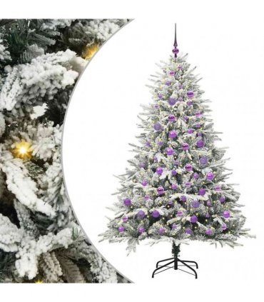 vidaXL Artificial Christmas Tree with Flocked Snow 300 LEDs Warm White