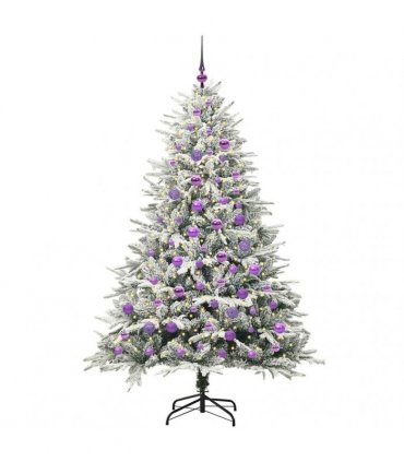 vidaXL Artificial Christmas Tree with Flocked Snow 300 LEDs Warm White
