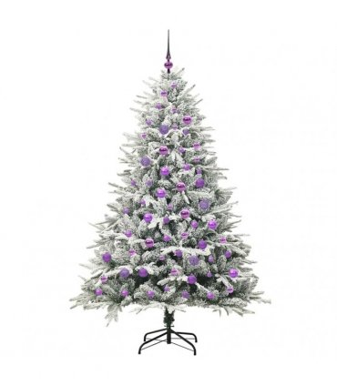 vidaXL Artificial Christmas Tree with Flocked Snow 300 LEDs Warm White