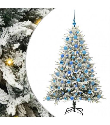 vidaXL Artificial Christmas Tree with Flocked Snow 300 LEDs Warm White