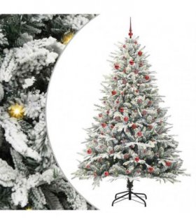 vidaXL Artificial Christmas Tree with Flocked Snow 300 LEDs Warm White