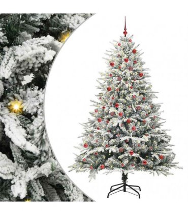vidaXL Artificial Christmas Tree with Flocked Snow 300 LEDs Warm White