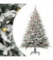 vidaXL Artificial Christmas Tree with Flocked Snow 300 LEDs Warm White