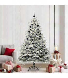 vidaXL Artificial Christmas Tree with Flocked Snow 300 LEDs Warm White