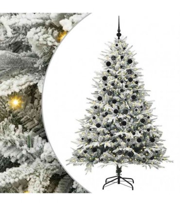 vidaXL Artificial Christmas Tree with Flocked Snow 300 LEDs Warm White