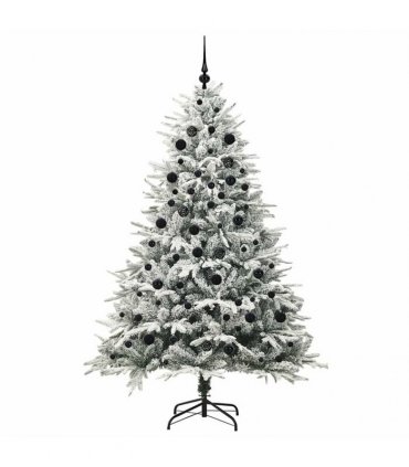 vidaXL Artificial Christmas Tree with Flocked Snow 300 LEDs Warm White