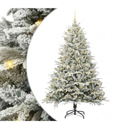 vidaXL Artificial Christmas Tree with Flocked Snow 300 LEDs Warm White