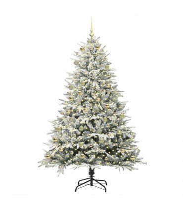 vidaXL Artificial Christmas Tree with Flocked Snow 300 LEDs Warm White