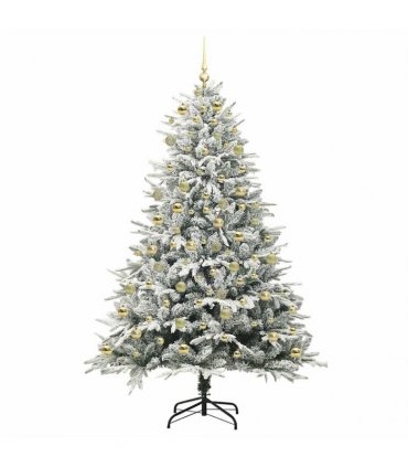 vidaXL Artificial Christmas Tree with Flocked Snow 300 LEDs Warm White