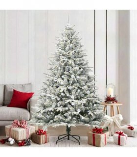 vidaXL Artificial Christmas Tree with Flocked Snow 300 LEDs Warm White
