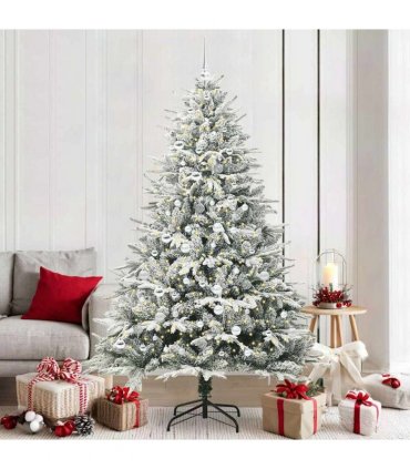 vidaXL Artificial Christmas Tree with Flocked Snow 300 LEDs Warm White