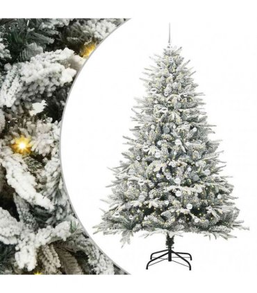 vidaXL Artificial Christmas Tree with Flocked Snow 300 LEDs Warm White