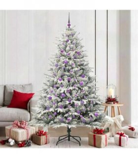vidaXL Artificial Christmas Tree with Flocked Snow 300 LEDs Warm White