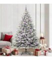 vidaXL Artificial Christmas Tree with Flocked Snow 300 LEDs Warm White