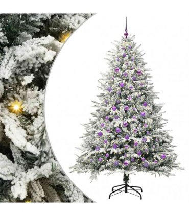 vidaXL Artificial Christmas Tree with Flocked Snow 300 LEDs Warm White