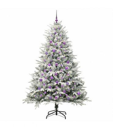 vidaXL Artificial Christmas Tree with Flocked Snow 300 LEDs Warm White