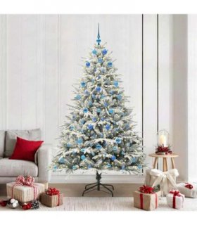 vidaXL Artificial Christmas Tree with Flocked Snow 300 LEDs Warm White