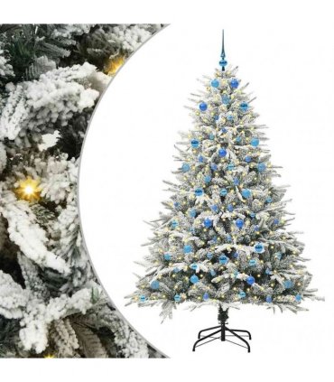 vidaXL Artificial Christmas Tree with Flocked Snow 300 LEDs Warm White