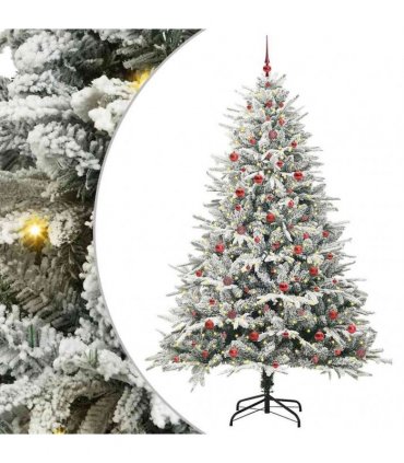 vidaXL Artificial Christmas Tree with Flocked Snow 300 LEDs Warm White