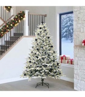 vidaXL Artificial Christmas Tree with Flocked Snow 300 LEDs Warm White