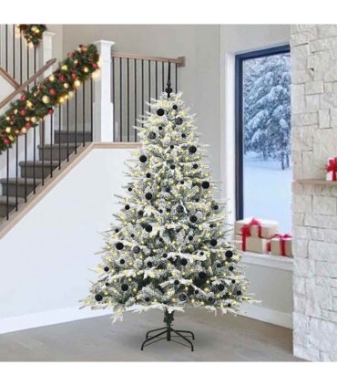 vidaXL Artificial Christmas Tree with Flocked Snow 300 LEDs Warm White