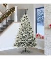 vidaXL Artificial Christmas Tree with Flocked Snow 300 LEDs Warm White