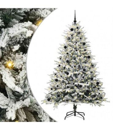 vidaXL Artificial Christmas Tree with Flocked Snow 300 LEDs Warm White