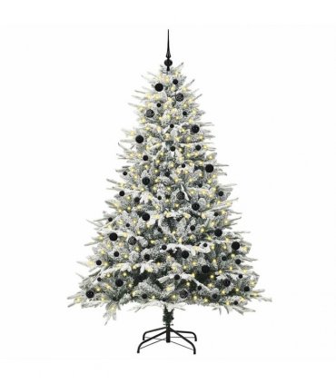 vidaXL Artificial Christmas Tree with Flocked Snow 300 LEDs Warm White