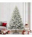vidaXL Artificial Christmas Tree with Flocked Snow 300 LEDs Warm White