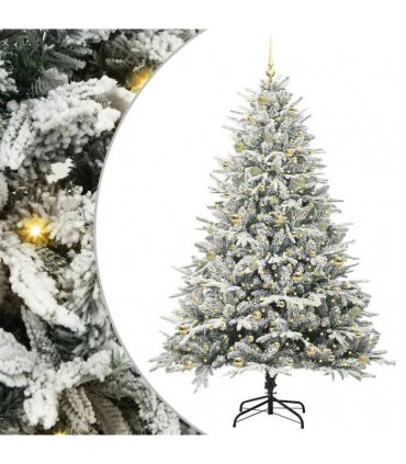 vidaXL Artificial Christmas Tree with Flocked Snow 300 LEDs Warm White