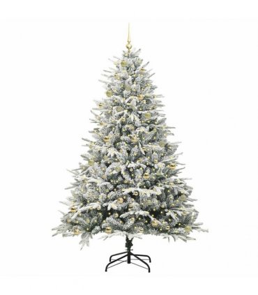 vidaXL Artificial Christmas Tree with Flocked Snow 300 LEDs Warm White