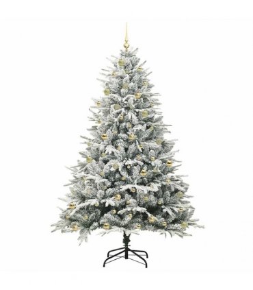 vidaXL Artificial Christmas Tree with Flocked Snow 300 LEDs Warm White
