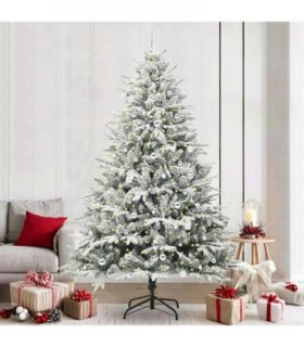 vidaXL Artificial Christmas Tree with Flocked Snow 300 LEDs Warm White