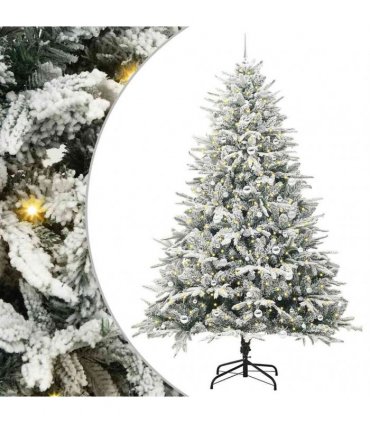 vidaXL Artificial Christmas Tree with Flocked Snow 300 LEDs Warm White