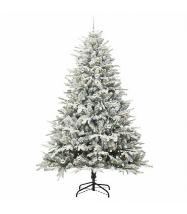 vidaXL Artificial Christmas Tree with Flocked Snow 300 LEDs Warm White