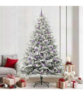 vidaXL Artificial Christmas Tree with Flocked Snow 300 LEDs Warm White