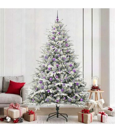vidaXL Artificial Christmas Tree with Flocked Snow 300 LEDs Warm White