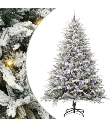 vidaXL Artificial Christmas Tree with Flocked Snow 300 LEDs Warm White