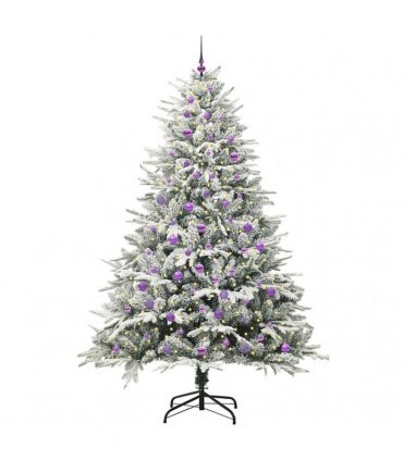 vidaXL Artificial Christmas Tree with Flocked Snow 300 LEDs Warm White