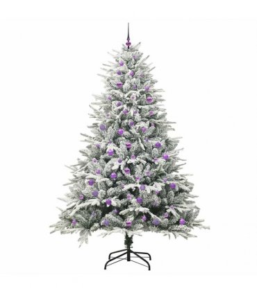 vidaXL Artificial Christmas Tree with Flocked Snow 300 LEDs Warm White