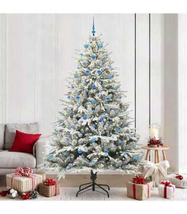 vidaXL Artificial Christmas Tree with Flocked Snow 300 LEDs Warm White