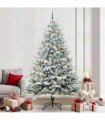 vidaXL Artificial Christmas Tree with Flocked Snow 300 LEDs Warm White