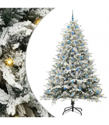 vidaXL Artificial Christmas Tree with Flocked Snow 300 LEDs Warm White