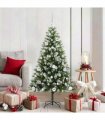 vidaXL Artificial Hinged Christmas Tree with Flocked Snow 150 cm