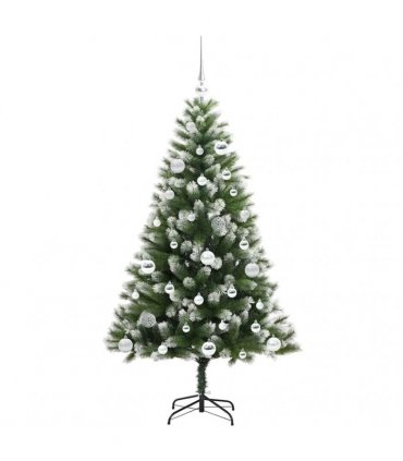 vidaXL Artificial Hinged Christmas Tree with Flocked Snow 150 cm