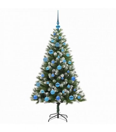 vidaXL Artificial Hinged Christmas Tree with Flocked Snow 150 cm