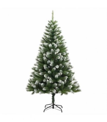 vidaXL Artificial Hinged Christmas Tree with Flocked Snow 150 cm