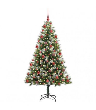 vidaXL Artificial Hinged Christmas Tree with Flocked Snow 180 cm