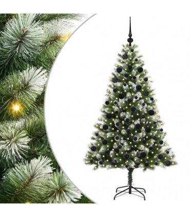vidaXL Artificial Hinged Christmas Tree with Flocked Snow 180 cm