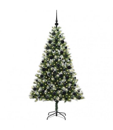 vidaXL Artificial Hinged Christmas Tree with Flocked Snow 180 cm